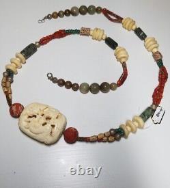 Eastern Bactrian Antique Vintage Gems Jewelry Old Beads Necklace