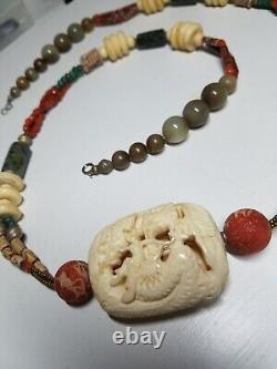 Eastern Bactrian Antique Vintage Gems Jewelry Old Beads Necklace