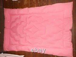 Eiderdown Feather Antique Vintage Rose Pink Single Bed Cotton Sateen Old Downton