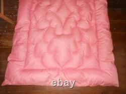 Eiderdown Feather Antique Vintage Rose Pink Single Bed Cotton Sateen Old Downton