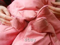 Eiderdown Feather Antique Vintage Rose Pink Single Bed Cotton Sateen Old Downton
