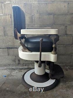 Emil j Paidar Vintage Barber Chair Old Salon Mid Century Cast Iron Antique