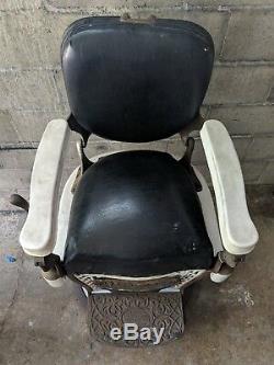 Emil j Paidar Vintage Barber Chair Old Salon Mid Century Cast Iron Antique