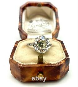 Estate Art Deco 5.03 Ct. Old European Cut Diamond Platinum Engagement Ring