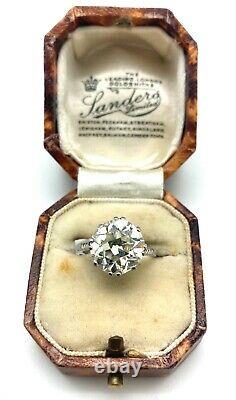 Estate Art Deco 5.03 Ct. Old European Cut Diamond Platinum Engagement Ring