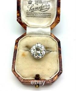 Estate Art Deco 5.03 Ct. Old European Cut Diamond Platinum Engagement Ring