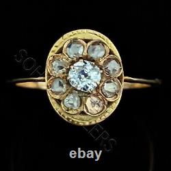 Estate Old Mine Cut Diamond Rose Cut Diamond 18k 14k Gold Ring Vintage Antique