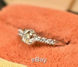 Estate antique vintage platinum ring w. 52 ct old mine cut oval diamond center