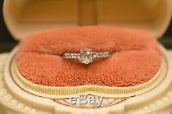 Estate antique vintage platinum ring w. 52 ct old mine cut oval diamond center