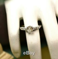 Estate antique vintage platinum ring w. 52 ct old mine cut oval diamond center