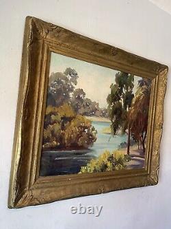 Eugene Dunlap Antique California Plein Air Landscape Oil Painting Old Vintage 50