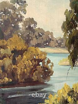 Eugene Dunlap Antique California Plein Air Landscape Oil Painting Old Vintage 50