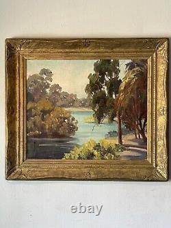 Eugene Dunlap Antique California Plein Air Landscape Oil Painting Old Vintage 50