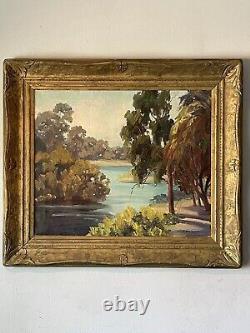 Eugene Dunlap Antique California Plein Air Landscape Oil Painting Old Vintage 50