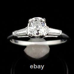 GIA G/ VS2 Old Mine Cut Diamond Platinum Ring Engagement Vintage Estate Gift