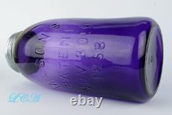 GIGANTIC Deep Purple HALF GALLON antique MASON 1858 PATENT fruit jar OLD CLEAN