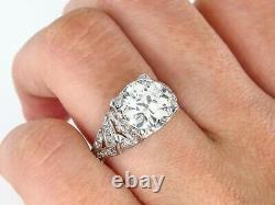 Gia 3.14ct Antique Edwardian Deco Old European Diamond Solitaire Engagement Ring