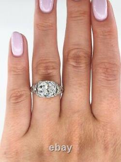 Gia 3.14ct Antique Edwardian Deco Old European Diamond Solitaire Engagement Ring