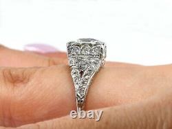 Gia 3.14ct Antique Edwardian Deco Old European Diamond Solitaire Engagement Ring