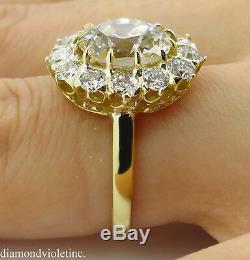 Gia 4.70ct Antique Vintage Old Cushion Diamond Engagement Wedding Cluster Ring