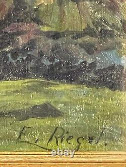Gorgeous Antique Plein Air Landscape Oil Painting Old Vintage Impressionist 1950
