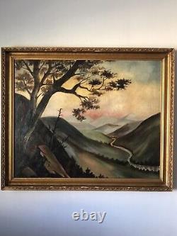 Gorgeous Old Antique Plein Air Landscape Impressionist Oil Painting Vintage 1890