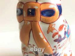 Japanese Antique Vintage Old Imari Ware Pair Cats Ornament Okimono Porcelain #t