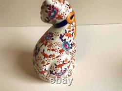 Japanese Antique Vintage Old Imari Ware Pair Cats Ornament Okimono Porcelain #t