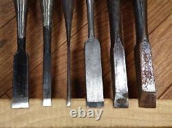 Japanese vintage chisel tataki Nomi Japan Signed Old 18.17.15.14.8.3mm BB002