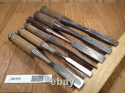 Japanese vintage chisel tataki Nomi Japan Signed Old 18.17.15.14.8.3mm BB002