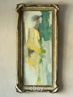 K Edwards Antique MID Century Modern Abstract Oil Painting Old Vintage 1961