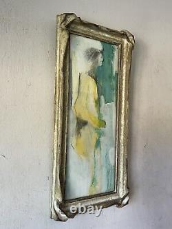 K Edwards Antique MID Century Modern Abstract Oil Painting Old Vintage 1961