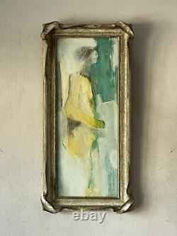 K Edwards Antique MID Century Modern Abstract Oil Painting Old Vintage 1961