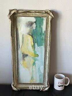 K Edwards Antique MID Century Modern Abstract Oil Painting Old Vintage 1961