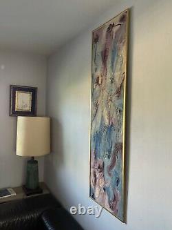 Large MID Century Modern Abstract Oil Painting Old Antique Vintage K Villasenor