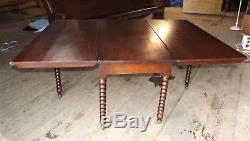 Large Vintage Walnut Drop Leaf Gate Leg Table, Nice Old Furniture