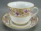 Locre La Courtille Paris Purple Red Gold Floral Breakfast Cup & Saucer 1773-1824