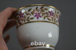 Locre La Courtille Paris Purple Red Gold Floral Breakfast Cup & Saucer 1773-1824