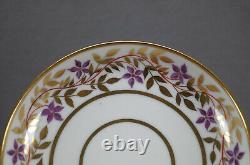 Locre La Courtille Paris Purple Red Gold Floral Breakfast Cup & Saucer 1773-1824