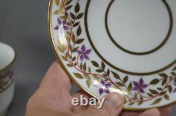 Locre La Courtille Paris Purple Red Gold Floral Breakfast Cup & Saucer 1773-1824