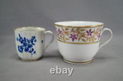 Locre La Courtille Paris Purple Red Gold Floral Breakfast Cup & Saucer 1773-1824