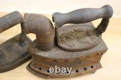 Lot 3 Iron Charcoal Iron Meiji Era Retro Antique Collection Old Vintage JAPAN