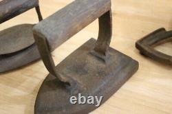 Lot 3 Iron Charcoal Iron Meiji Era Retro Antique Collection Old Vintage JAPAN