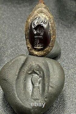 Lot Antique Vintage Old Ancient Sasanian Jewelry Bronze Intaglio Signet Rings