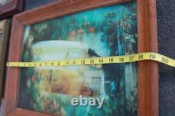 Lot OLD 3d LENTICULAR Prints Framed Antique Vintage Religious Christian DEEP OS