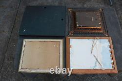 Lot OLD 3d LENTICULAR Prints Framed Antique Vintage Religious Christian DEEP OS