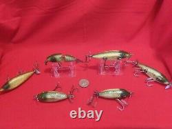 Lot of Vintage CREEK CHUB Fishing Lures! W@W ANTIQUE OLD WOOD BAITS