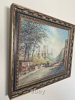 MID Century Modern Antique French Impressionist Oil Painting Old Vintage France
