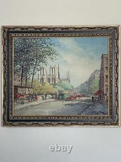 MID Century Modern Antique French Impressionist Oil Painting Old Vintage France