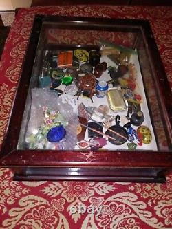 Mercantile Showcase Old Wooden and Glass Countertop Display Case Rectangle